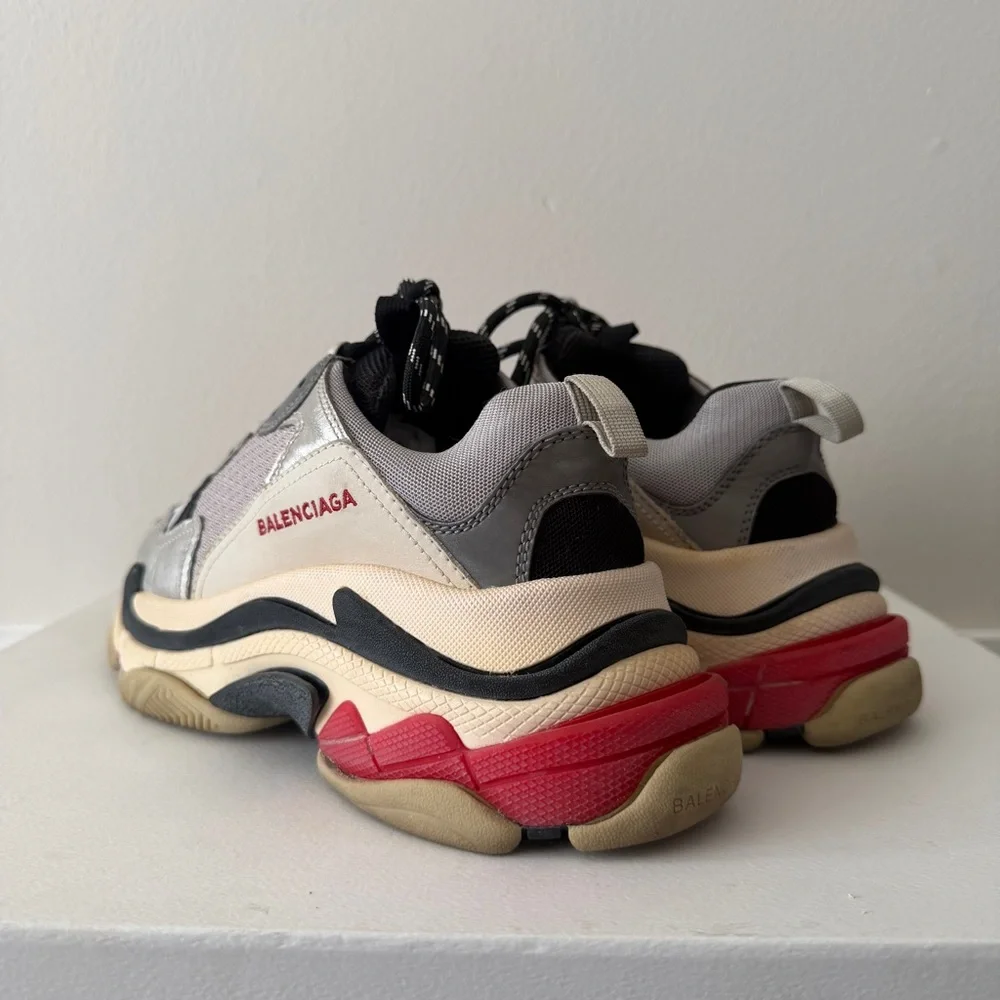 Balenciaga Wmns Triple S Sneaker 'Silver Black Red' - Picture 8 of 14
